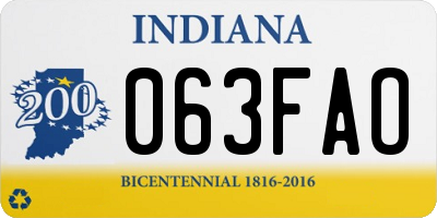 IN license plate 063FAO