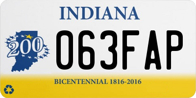 IN license plate 063FAP