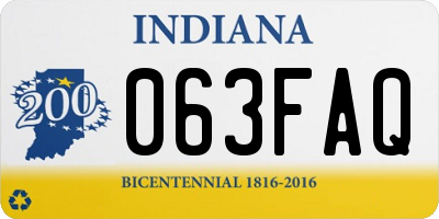 IN license plate 063FAQ