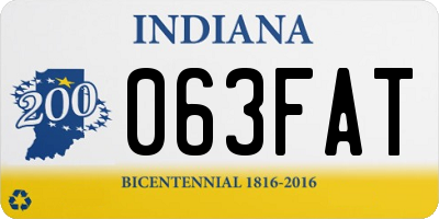 IN license plate 063FAT