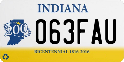 IN license plate 063FAU