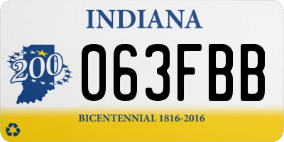 IN license plate 063FBB