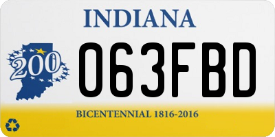 IN license plate 063FBD