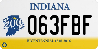 IN license plate 063FBF