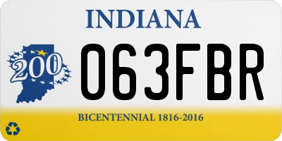 IN license plate 063FBR