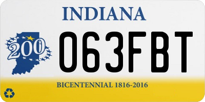 IN license plate 063FBT