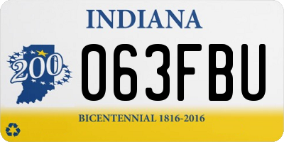 IN license plate 063FBU