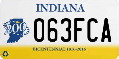 IN license plate 063FCA