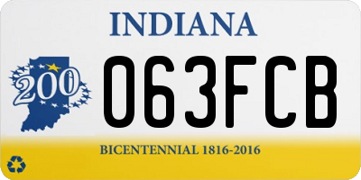 IN license plate 063FCB