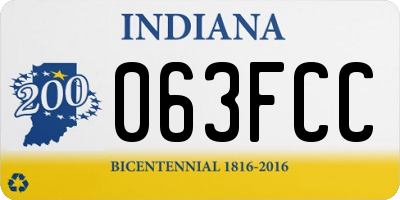 IN license plate 063FCC