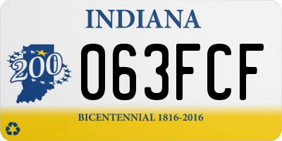 IN license plate 063FCF