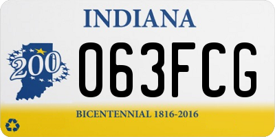 IN license plate 063FCG