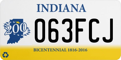 IN license plate 063FCJ