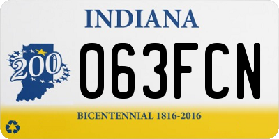 IN license plate 063FCN