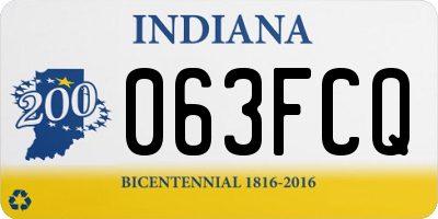 IN license plate 063FCQ