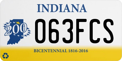 IN license plate 063FCS