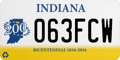 IN license plate 063FCW