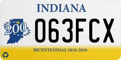 IN license plate 063FCX