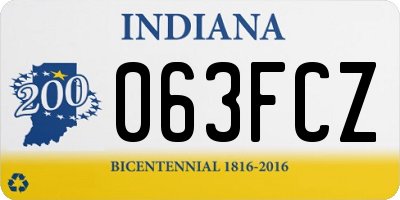 IN license plate 063FCZ