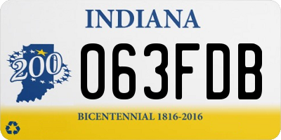 IN license plate 063FDB