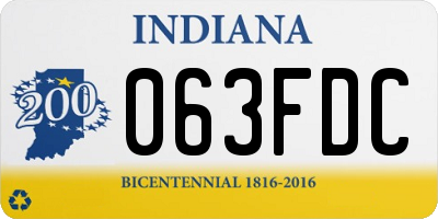 IN license plate 063FDC