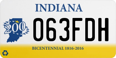 IN license plate 063FDH