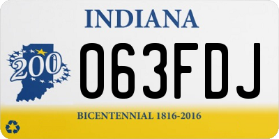 IN license plate 063FDJ