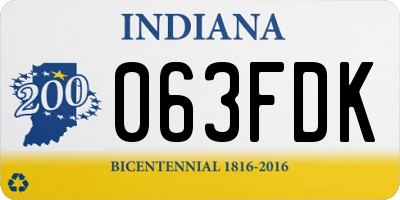 IN license plate 063FDK