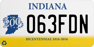 IN license plate 063FDN