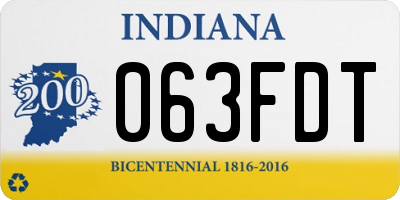 IN license plate 063FDT