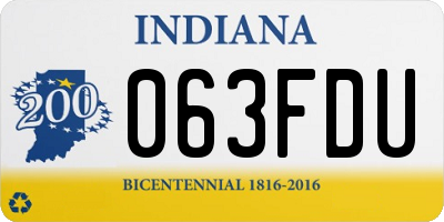 IN license plate 063FDU
