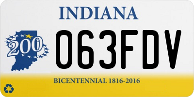 IN license plate 063FDV