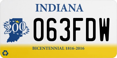 IN license plate 063FDW