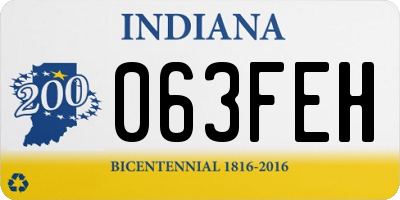 IN license plate 063FEH