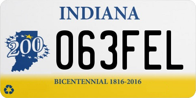 IN license plate 063FEL
