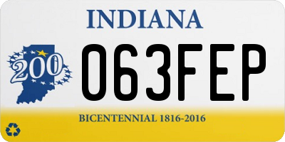 IN license plate 063FEP