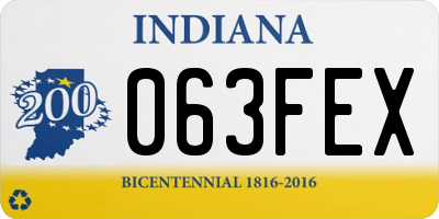IN license plate 063FEX