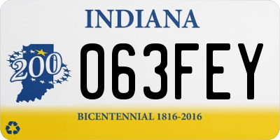 IN license plate 063FEY