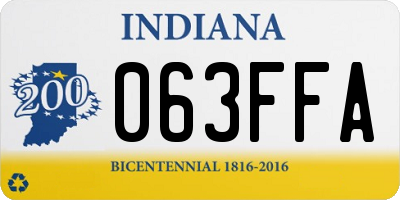 IN license plate 063FFA