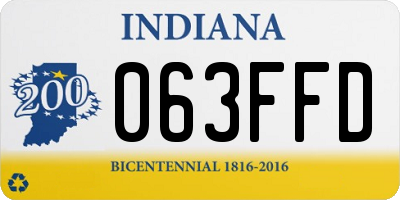 IN license plate 063FFD