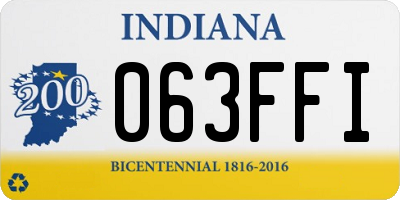 IN license plate 063FFI