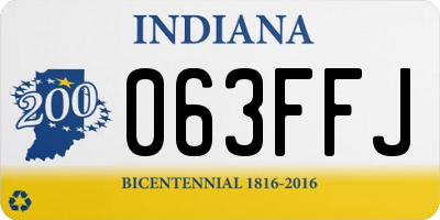 IN license plate 063FFJ