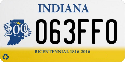 IN license plate 063FFO