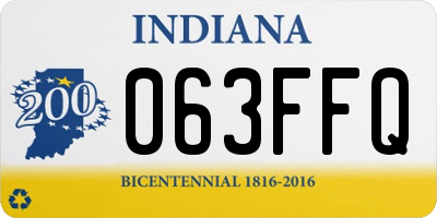 IN license plate 063FFQ