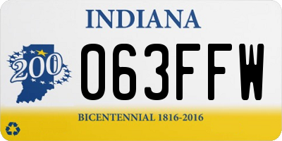 IN license plate 063FFW