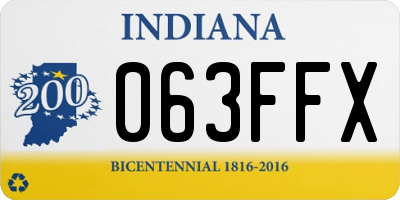 IN license plate 063FFX