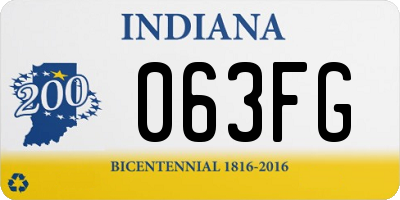 IN license plate 063FG