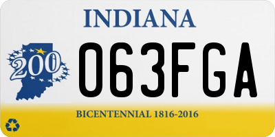 IN license plate 063FGA