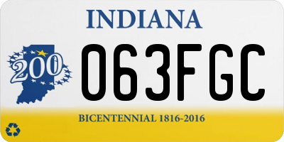 IN license plate 063FGC
