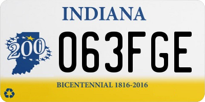 IN license plate 063FGE